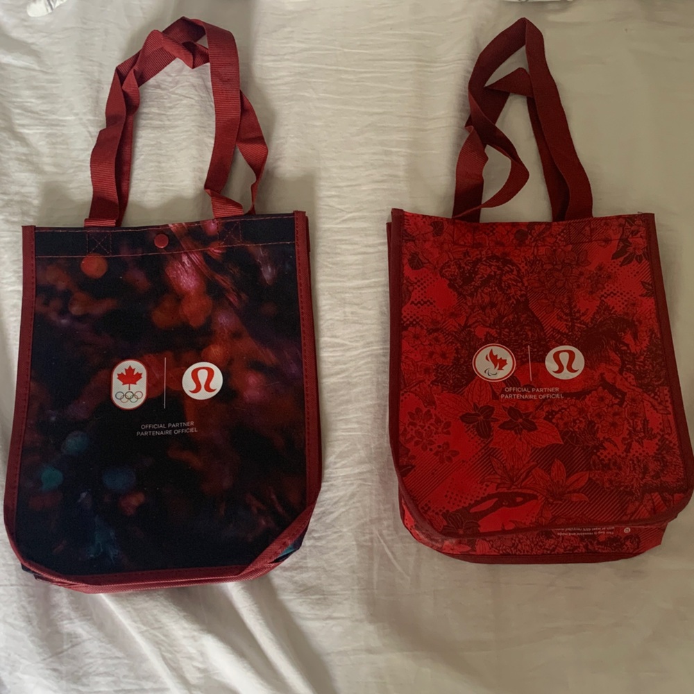 lululemon athletica Red and Black Tote Set